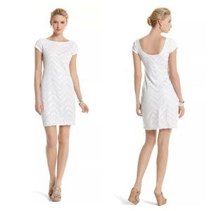 White House Black Market Sequin Chevron Dress XS